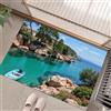 JEDTAKCT Zerbino Foresta Dell'Isola Per Interni 60X90Cm, Antiscivolo Piccolo Tappeto Da Ingresso, Paesaggio Del Lago Turchese, Lavabile Morbidi Tappetino Da Bagno A Pelo Basso Per Ingresso