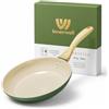 Innerwell Padella Antiaderente da 24 cm, Padelle Induzione, Bianco-Verde | Rivestimento Antiaderente Granito Professionale, Adatto a Diversi Tipi di Fornelli, Senza PFOA, Lavabile in Lavastoviglie