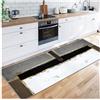 Siunwdiy Tappeto Cucina Passatoia 2.6 Metri Bianco Grigio Nero Antiscivolo Lavabile Tappeto Corridoio Pelo Corto Motivo Contemporaneo Tappetino per Cameretta Soggiorno Corridoio Entrata,40X260CM