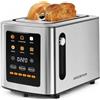 Aigostar Tostapane 2 Fette Inox, Touch Control Display LCD, 980W - Suntoast | Display LCD con Countdown, 6 Livelli Doratura, 6 Modalità Pane, Auto Off