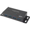 LogiLink UA0149 Hub USB 3.0 per montaggio a parete 4 porte custodia in metallo