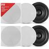 Pyle Altoparlante da soffitto Pyle, altoparlante da incasso, altoparlante da soffitto da 250 W Bluetooth, altoparlante a 2 vie, altoparlante da parete, 25 cm, altoparlante piatto, rotondo