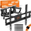 RICOO Supporto a parete girevole per televisori RICOO S5244, adatto per televisori da 40-65 pollici, con capacità di carico fino a 50 kg e compatibile con standard VESA da 200x200 a 400x400. Supporto a parete per televisore, inclinabile e girevole. …