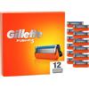 Gillette Lamette Gillette Fusion 5, 12 lame di ricambio per rasoio umido da uomo con lama a 5 lamelle