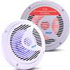Pyle Scatole per altoparlanti da esterno Pyle - Scatola per altoparlanti - Altoparlante passivo impermeabile da 150 Watt, a 2 vie, con luci LED in bianco