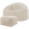 Icon Beanbags icon Borsa a fagiolo classica con sgabello, borsa a fagiolo in corda per il soggiorno, beige - Germany