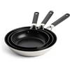 KitchenAid Set di pentole KitchenAid Classic in acciaio inossidabile - diametro 20, 24 e 28 cm - Rivestimento antiaderente in Vetroceramica