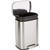 Amazon Basics Contenitore per rifiuti Amazon Basics, rettangolare, resistente alle macchie, con pedale che chiude delicatamente, ideale per bagno, camera da letto o soggiorno, capacità 12 litri, finitura in nichel satinato, dimensioni 29 cm (lunghezza) …