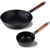 MasterPRO - Set di pentole e wok - Pentola di 16 cm e wok da 24 cm - Realizzati in acciaio inossidabile