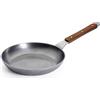 Norbert Woll Padella piatta Woll "Carbon Steel", con manico in legno aspetto 24 cm (SENZA ) - Adatta all'induzione
