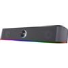 Trust Gaming Stereo Soundbar con illuminazione RGB GXT 1619 Rhox, altoparlanti per computer 12W, altoparlanti 2.0 con illuminazione LED, soundbar per PC, funzionamento USB, connessione AUX 3,5 mm, TV PC laptop - nero/grigio