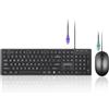 Perixx Set tastiera e mouse Perixx PERIDUO-117 P US, PS/2, cablato, nero