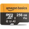 Amazon Basics A. Scheda microSDXC da 256 GB con adattatore, velocità di lettura fino a 200