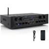 Pyle Amplificatore stereo Bluetooth Pyle da 500W - Mini ricevitore a 4 canali con USB, AUX, radio FM, ingresso subwoofer RCA e microfono, funzione "talk over" con eco, streaming wireless. Ideale per home theater, studi di registrazione e impianti audio …