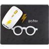 Wondee Set WONDEE Harry Potter: mouse wireless e tappetino per mouse con design ispirato a Harry Potter, colore scuro