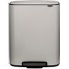 Brabantia - Contenitore per rifiuti con pedale, modello Bo, 2x30L, grigio chiaro