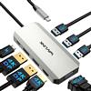 Wavlink Docking station per laptop WAVLINK, docking station a quattro monitor con doppia porta DP, HDMI, VGA, ingresso PD da 100 W, 3 porte USB-A 2.0 per dispositivi wireless, compatibile