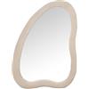 DRW Verlag Specchio da parete in MDF e velluto color beige, dimensioni 68 x 4 x 90 cm