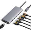 Amazon Basics Hub USB-C multifunzione 6-in-1 per PC e laptop, con adattatore multiporta e ricarica PD fino a 100W
