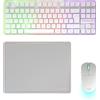 Mars Gaming MCPWTKLWPT, Wireless, Wireless RF + USB, Tastiera a membrana, Layout QWERTY, Illuminazione RGB LED, Colore: Bianco
