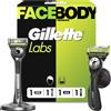 Gillette Labs, rasoio da uomo per viso e corpo, confezione doppia, nero/verde