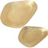 DRW Verlag Set di 2 vassoi in alluminio, color oro, dimensioni 31 x 23 x 2,5 cm e 42,5 x 32 x 4 cm