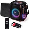 Pyle Altoparlante Bluetooth Pyle Partybox, grande - 100W, con luci LED, bassi potenti