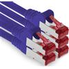 1aTTack.de, cavo di rete LAN CAT6 RJ45, 10 metri, 1000 Mbit, 5 pezzi - colore viola