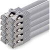 1aTTack.de, cavo LAN CAT7, 7,5 metri, connettori RJ45, per reti Gigabit (10 Gigabit), 10 pezzi, colore grigio