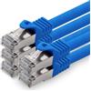 1aTTack.de, cavo LAN Cat7 da 10 metri, con connettori RJ45, per reti Gigabit (10 Gigabit), 5 pezzi - colore blu