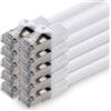 1aTTack.de, cavo LAN CAT7, 3 metri, connettori RJ45, 10 Gigabit, 10 pezzi - bianco