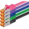 1ATTACK.DE Cavo patch LAN da 10 Gb/s, 5 unità, lunghezza 3.0 metri, connettori RJ45, categoria CAT7-5, 5 colori diversi