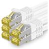 1aTTack.de, cavo di rete Cat.7, 10 metri, bianco, confezione da 5 pezzi. Cavo Ethernet Cat.7 per reti LAN
