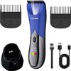 BARBERBOSS Rasoio elettrico per uomo BarberBoss, ideale per il corpo e l'area intima, ricaricabile, colore blu