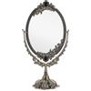 JUXYES - Specchio da trucco vintage con piano in metallo, decorativo e con supporto