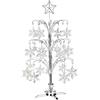 HOHIYA - Albero girevole per esposizione di decorazioni natalizie in metallo, altezza 119,4 cm (argento)
