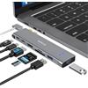 MOKiN, stazione dock per MacBook, supporta 2 monitor tramite USB-C, hub multiport 7 in 2