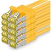 1aTTack.de, cavo di rete Cat.7, 3,0 metri, giallo, confezione da 10 pezzi. Cavo Ethernet Cat.7 per reti
