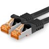 1aTTack.de - Cavo di rete Cat.7, nero - 1 pezzo. Cavo LAN Gigabit Ethernet