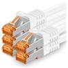 1aTTack.de 10m - Cavo di rete Cat.7, bianco - Confezione da 5 cavi Ethernet Gigabit LAN
