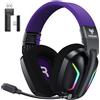 WESEARY Cuffie da gioco wireless WESEARY con microfono, compatibili con PS5, PS4, PC, Switch e smartphone