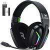 WESEARY Cuffie da gioco wireless WESEARY con microfono, compatibili con PS5, PS4, PC, Switch e smartphone