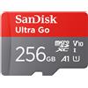 SANDISK 256 GB Ultra Go, scheda Micro SDXC + adattatore SD (per dispositivi Android)