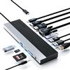 Wavlink Stazione dock USB-C WAVLINK, supporta 3 monitor, con porte HDMI, DisplayPort (DP) e VGA, e alimentazione da 100W