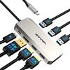 Wavlink Stazione dock per laptop WAVLINK, dock triplo 4K con doppia uscita HDMI, DisplayPort e 100 porte