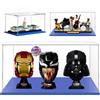 Merkloos Omgoods - Vetrina in acrilico per elmetti e action figure di Star Wars - Scatola espositiva con base blu