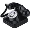 Merkloos Telefono vintage a filo - Design retrò multifunzionale - Nero - Base antiscivolo - Ideale per uso domestico - Oggetto da collezione