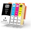 Merkloos Cartucce d'inchiostro 912XL, confezione da 4 - Compatibili con HP OfficeJet - Nero/Ciano/Magenta/Giallo - 825 pagine per cartuccia - Prestazioni eccellenti - Cartucce d'inchiostro