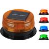 LAHDE Luce stroboscopica a LED solare con luce stroboscopica di emergenza con base magnetica, luce lampeggiante di recupero impermeabile senza fili color ambra per auto, camion, trattori, SUV (Amber)
