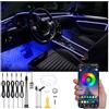 QAUBEN Auto Interno Strip Luces, 5 in 1 Multicolore RGB Auto Ambient Luceing Kit, 6m Fibra ottica EL Neon Tube Luce, DIY Mode Music Sync APP Control DC 12V